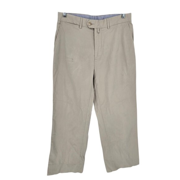 Faconnable mens size 31 Regular tank khaki pants business casual cotton blend - Picture 1 of 13